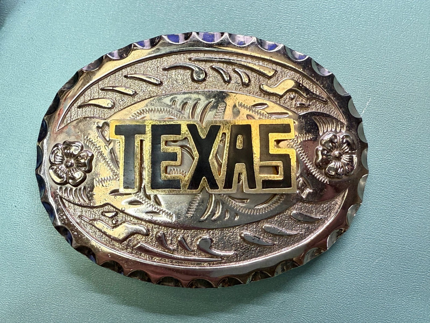 Texas - The name say it all. Big Southwestern Black Block letters Belt Buckle