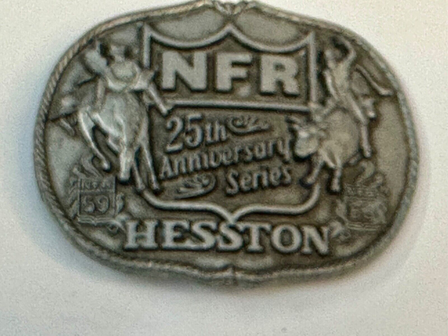1983 HESSTON Belt Buckle NFR 25th Anniversary First Edition Limited Rodeo