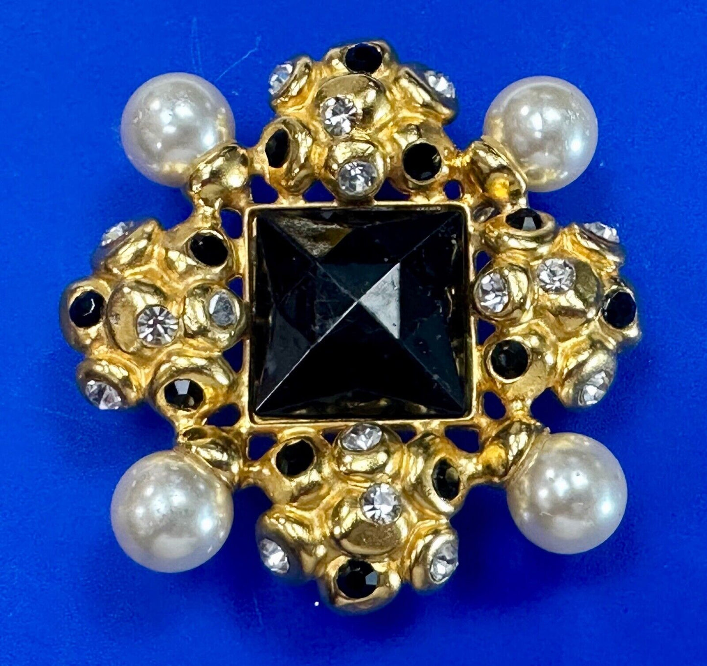 BEN AMUN, Czech Glass / Stone / Jeweled Large Vintage Beautiful belt buckle