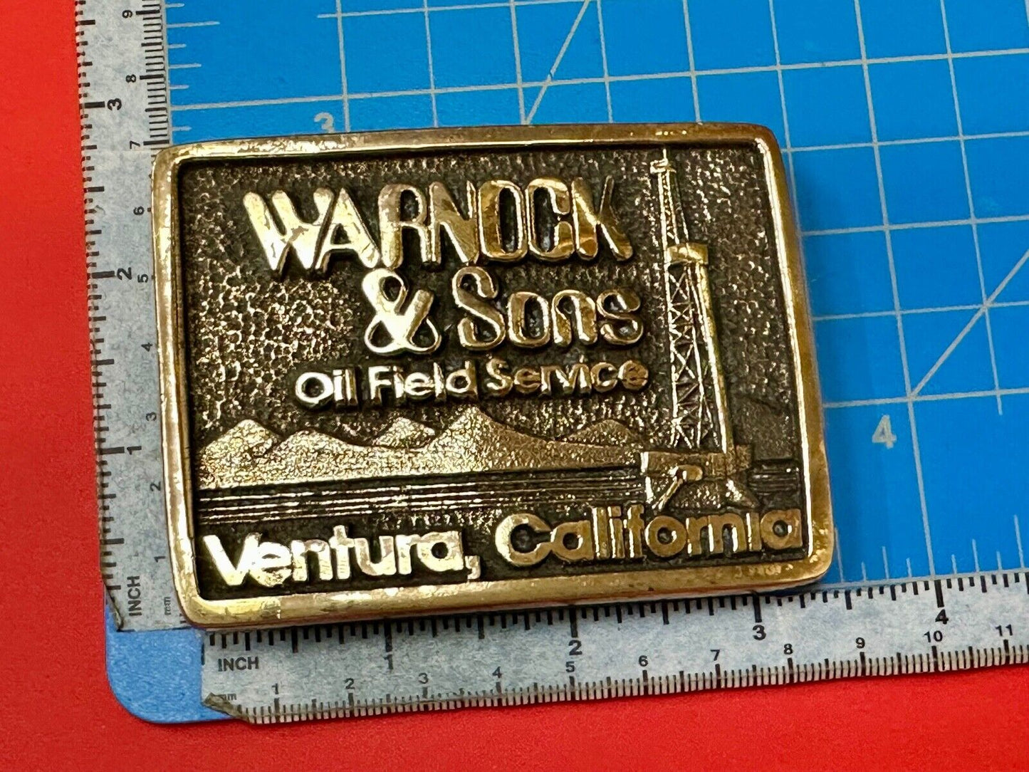 Awesome Oil Field Warnock & Sons Mine Service Ventura CA - Cal-Coast belt buckle