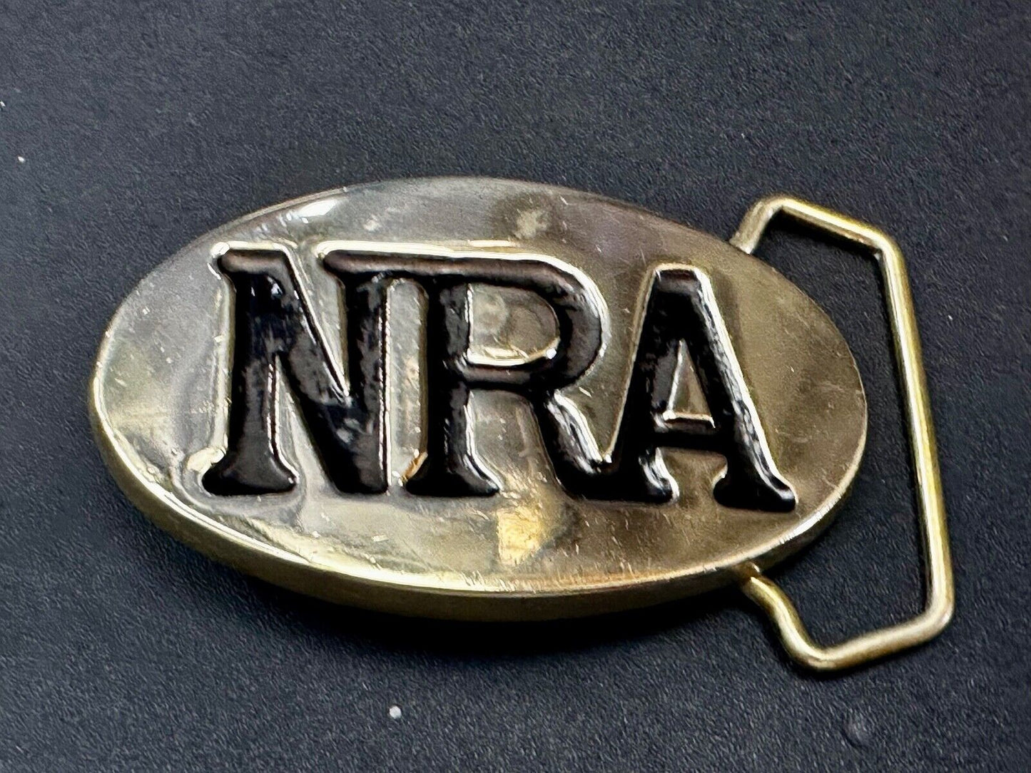 Baron Buckles NRA National Rifle Association Solid Brass oval Belt Buckle