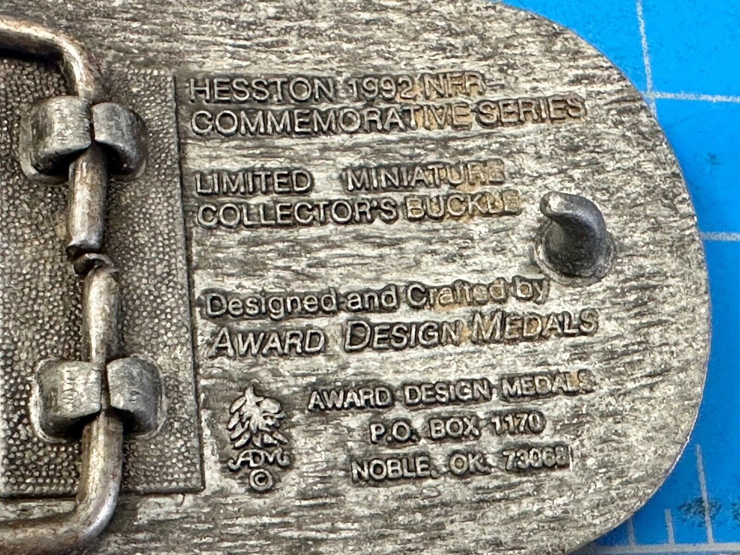 1992 Hesston National Finals Rodeo NFR Youth Size Award Design Medal Belt Buckle
