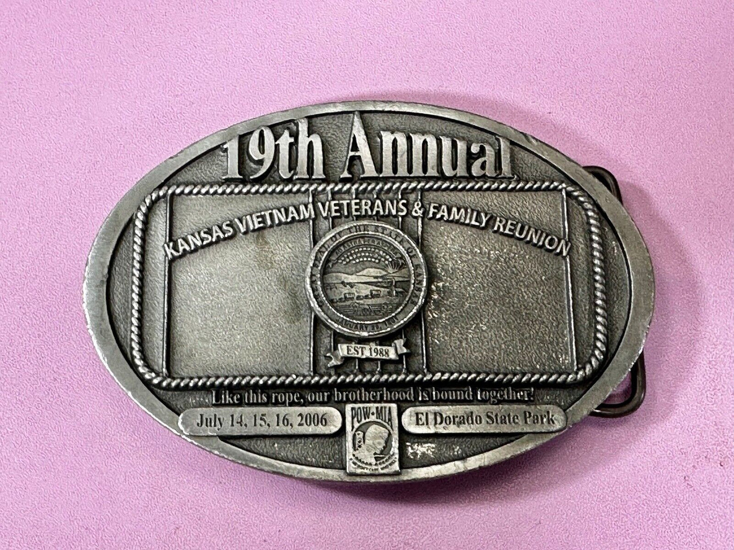 The Kansas Vietnam Veterans Family Reunion 19th Annual Commemorative Belt Buckle