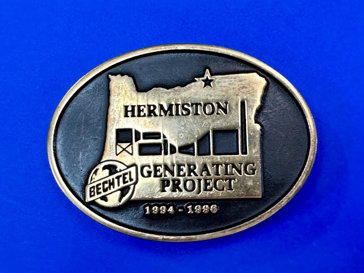 Bechtel HERMISTON Generating Project GE 7FA 94 - 96 Vtg. Anacortes belt buckle