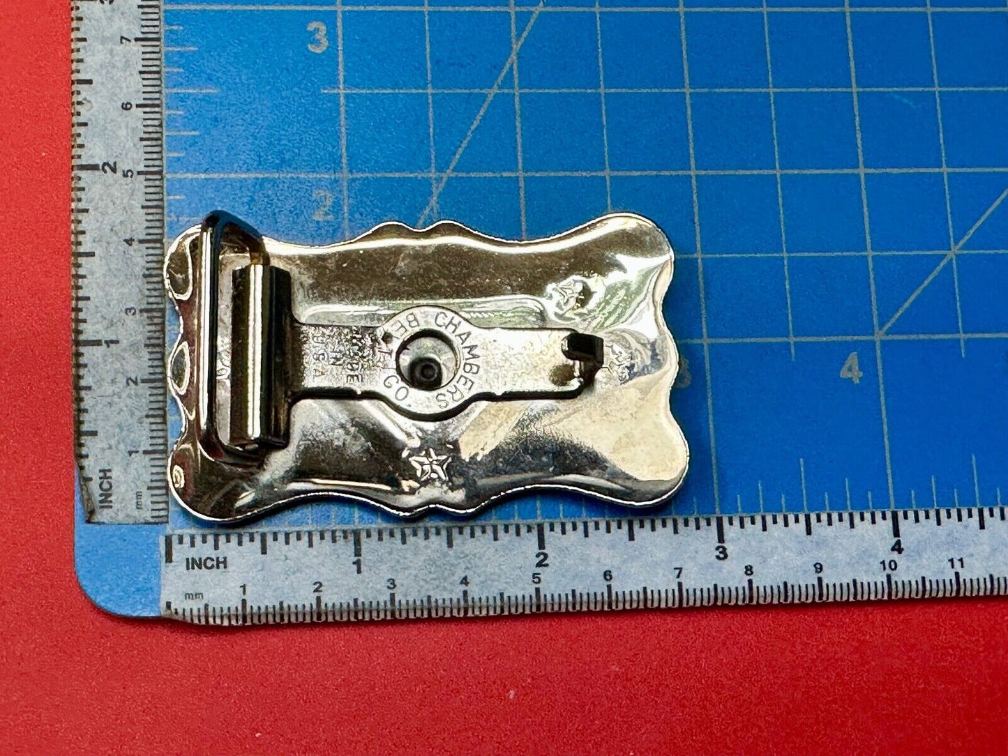 Vintage Chambers ornate engraved project craft belt buckle - no centerpiece