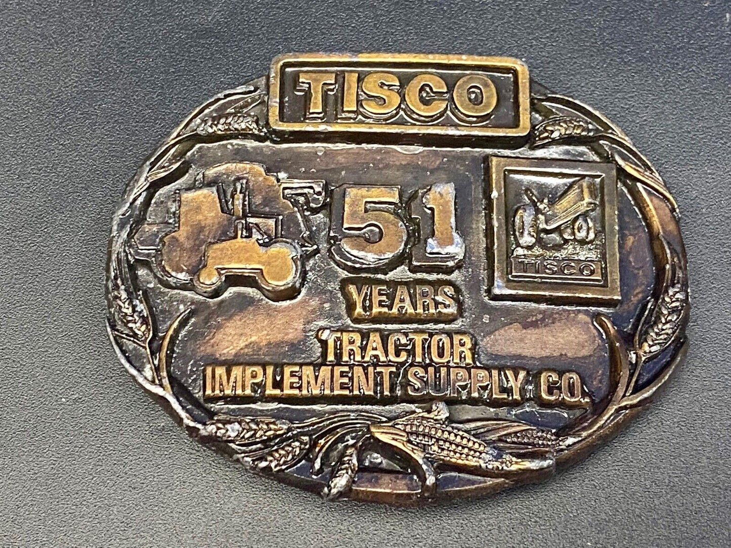 1988 Tisco Tractor Implement Supply Agriculture Farming 51 Year Belt Buckle