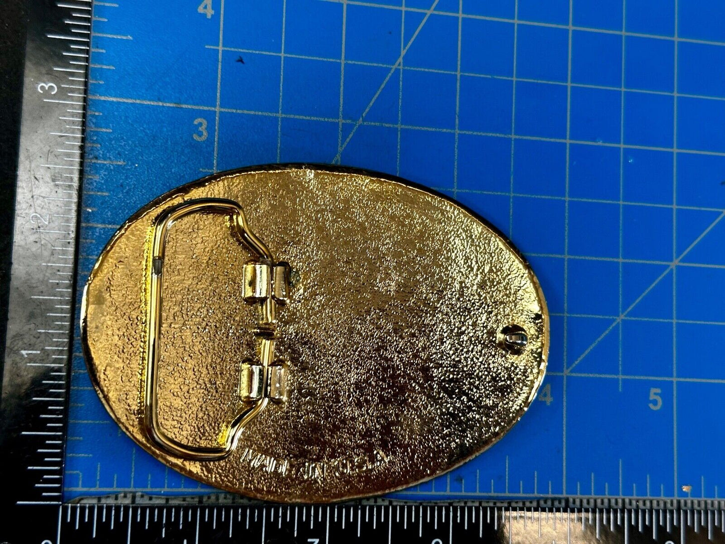 The Great State of Texas Star & Flag western Gold & White Color USA Belt Buckle