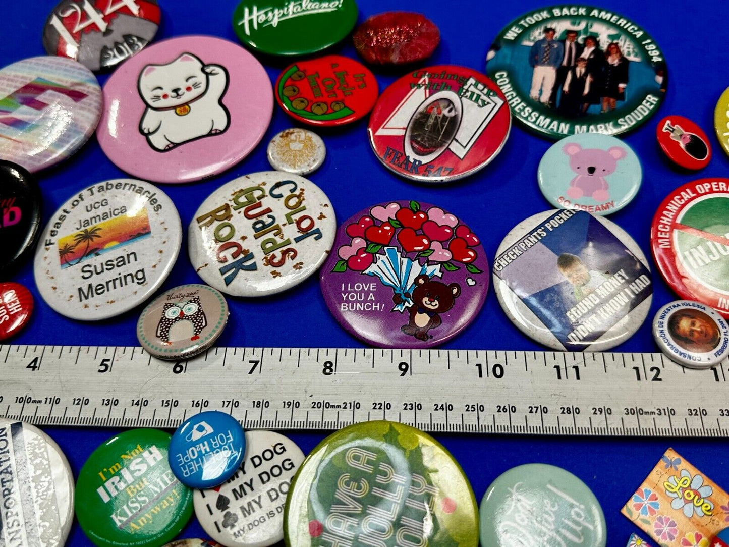 Around 40 Button's Pin's - Advertising Promo Pinbacks Grab Bag Resale Gifts!