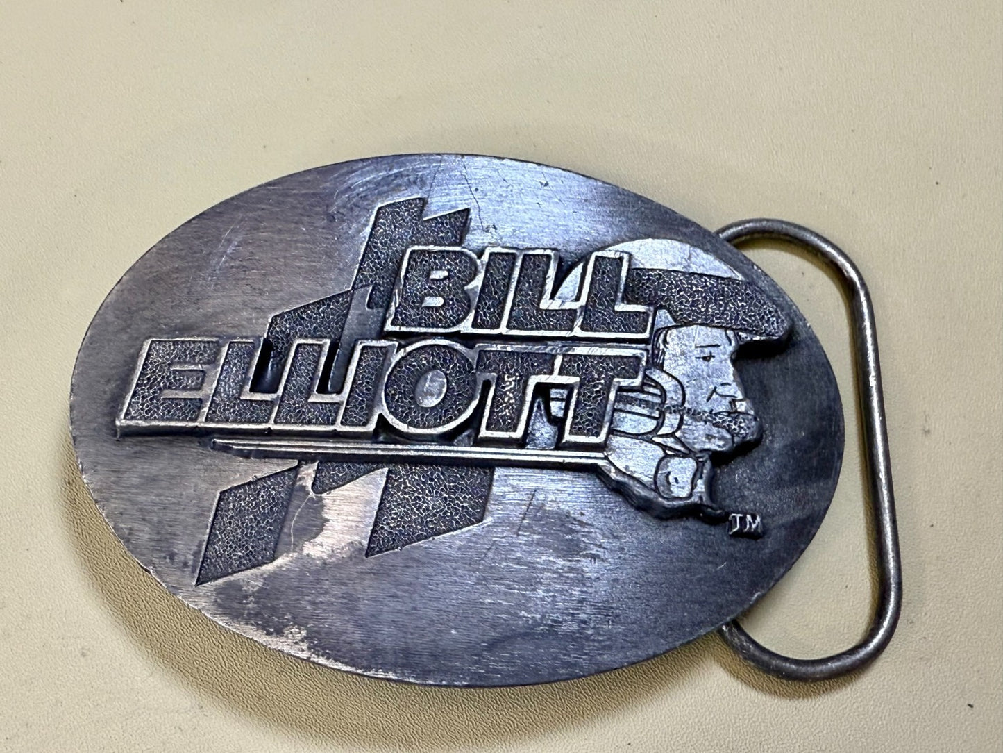 Bill Elliott NASCAR Car Racing Racer Driver Vintage 1991 Licensed Belt Buckle
