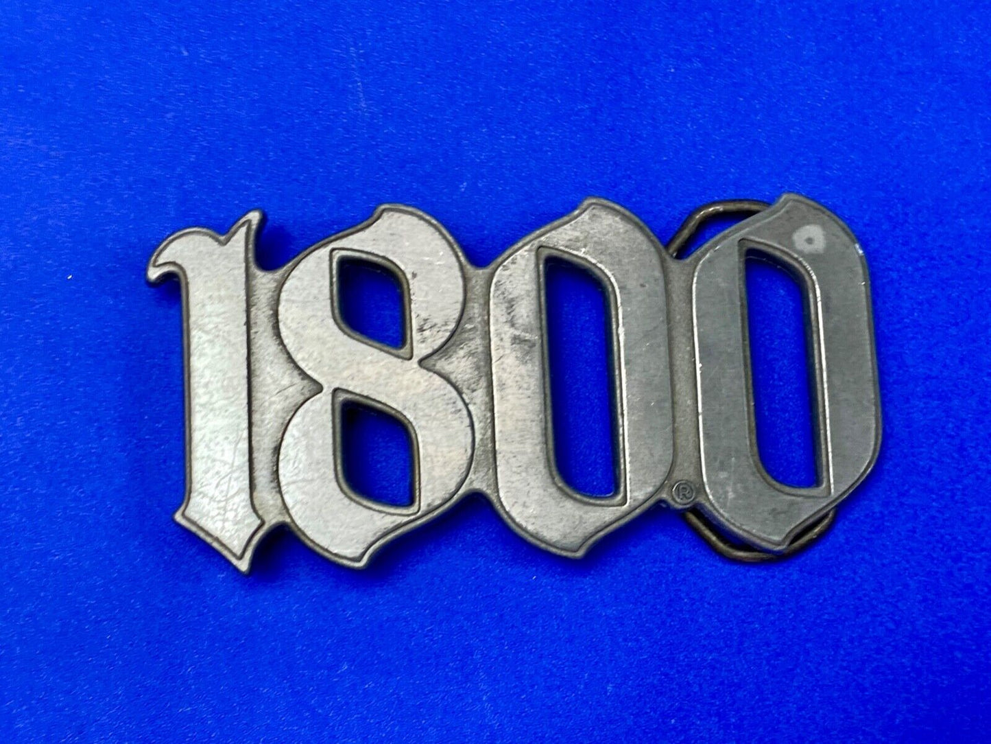 1990s Vintage 1800 Tequila Advertising block letter cut out Belt Buckle