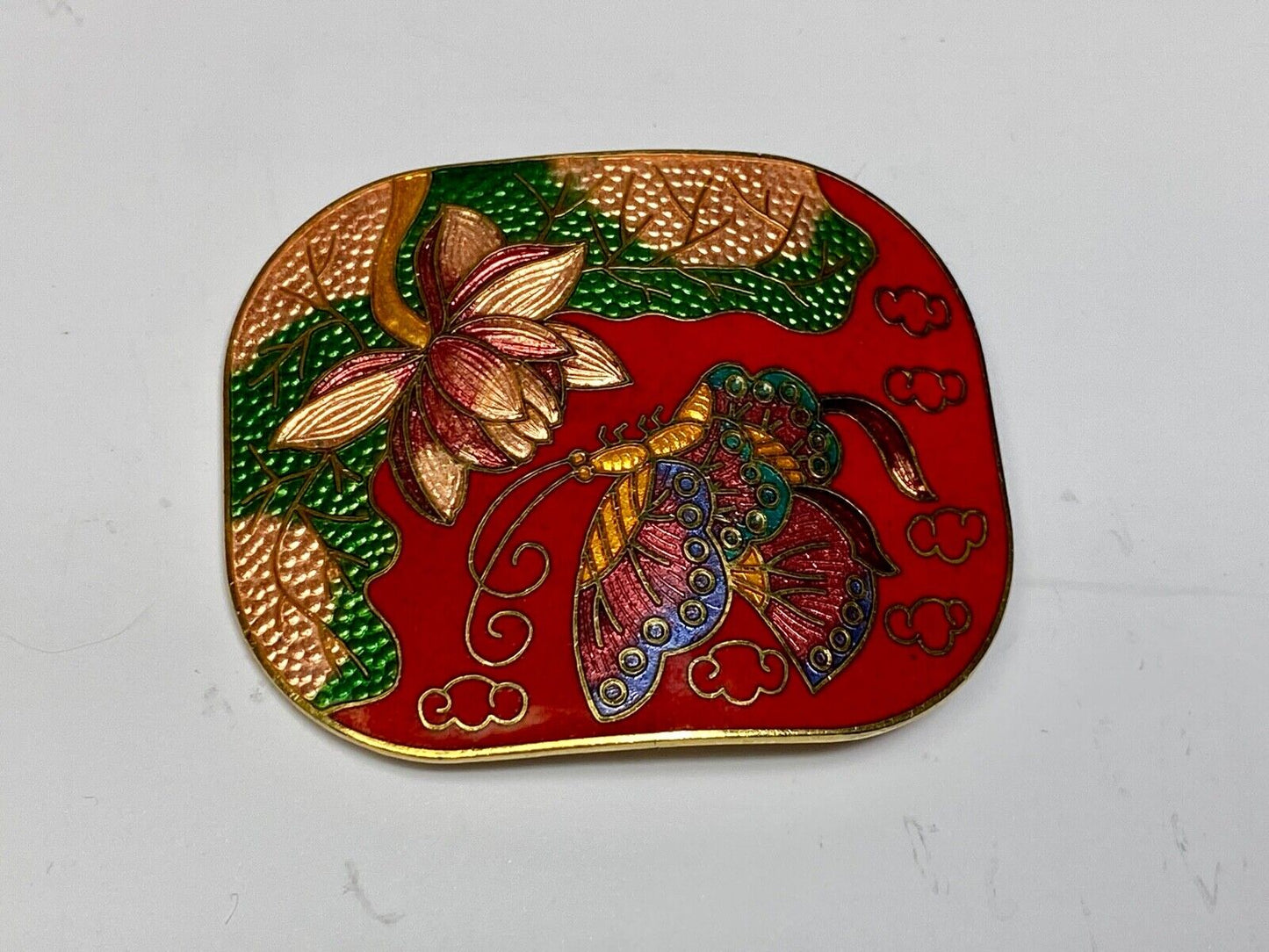 Beautiful Butterfly And Flower Nature Cloud Scene On Colorful Scarf Clip Buckle