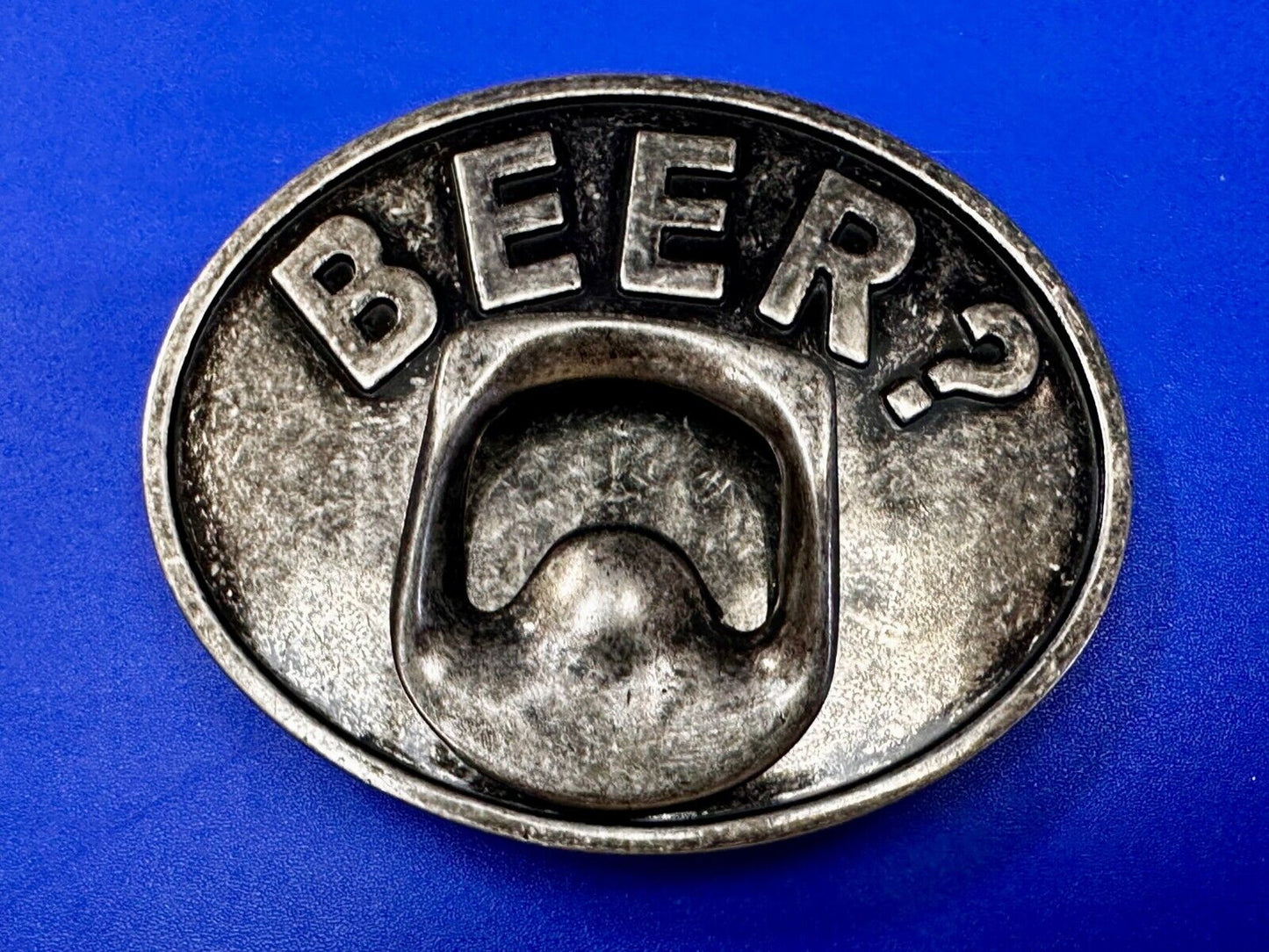 BEER = Bar Pickup Line Novelty Vintage Belt Buckle with Bottle Opener