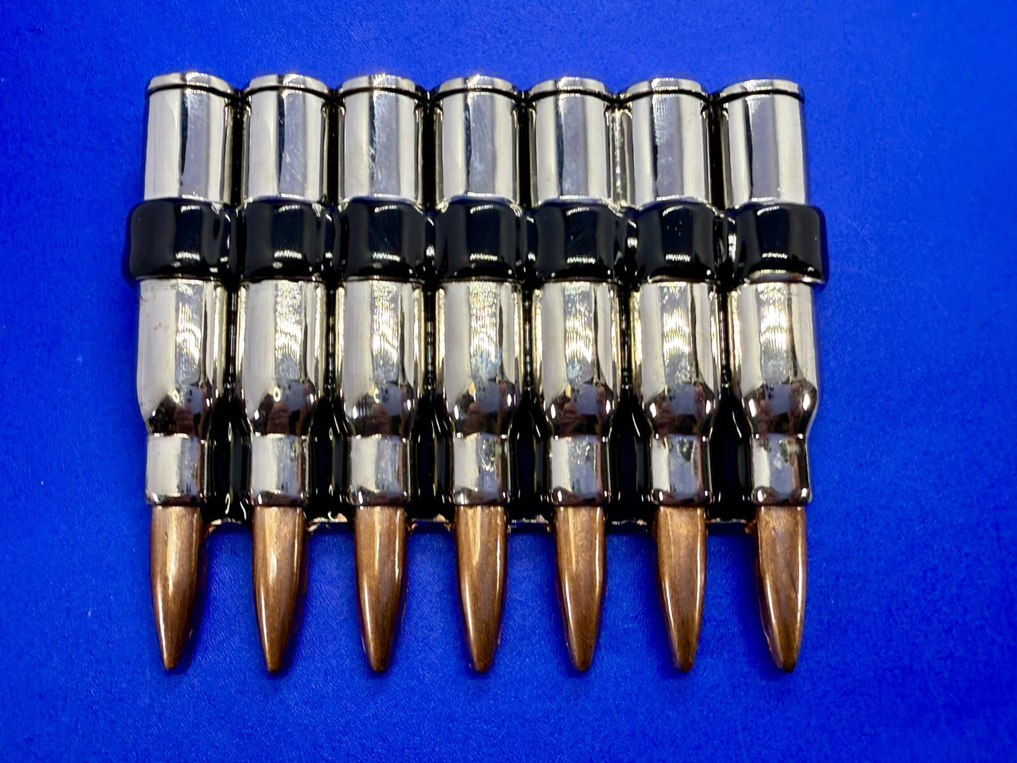 Ammo Bullets Clip MOS Figural Seven Shots Gun Collectors Heavy Large Belt Buckle