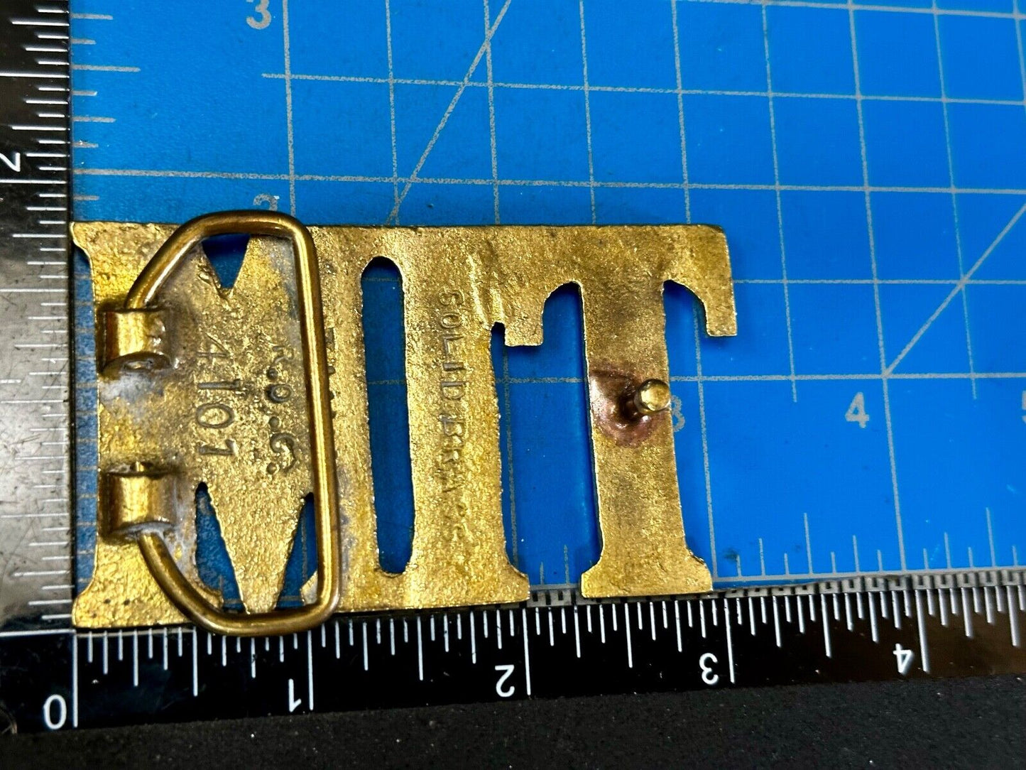 TIM - Custom Name cutout block letters Solid Brass Belt Buckle