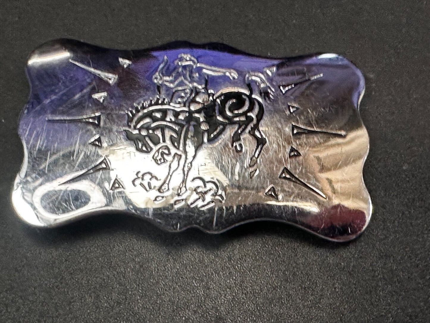 Vintage Bow & Arrow Horseback Cowboys and Indians Western Chambers Belt Buckle