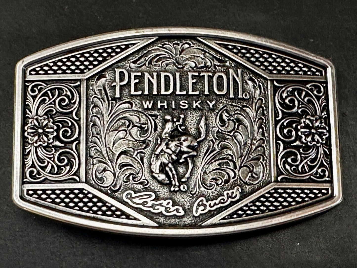 2022 Pendleton Whiskey Leter Buck Rodeo Cowboys Montana Silversmiths Belt Buckle