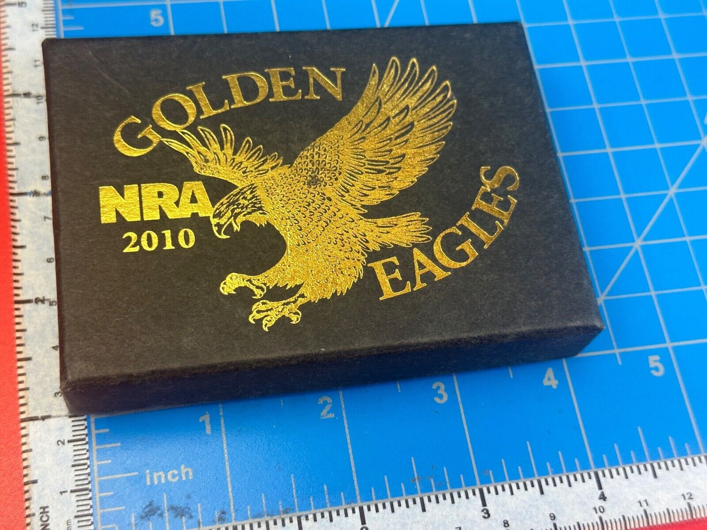 2010 Commemorative Golden Eagles NRA belt buckle in box - Vote Gun Rights