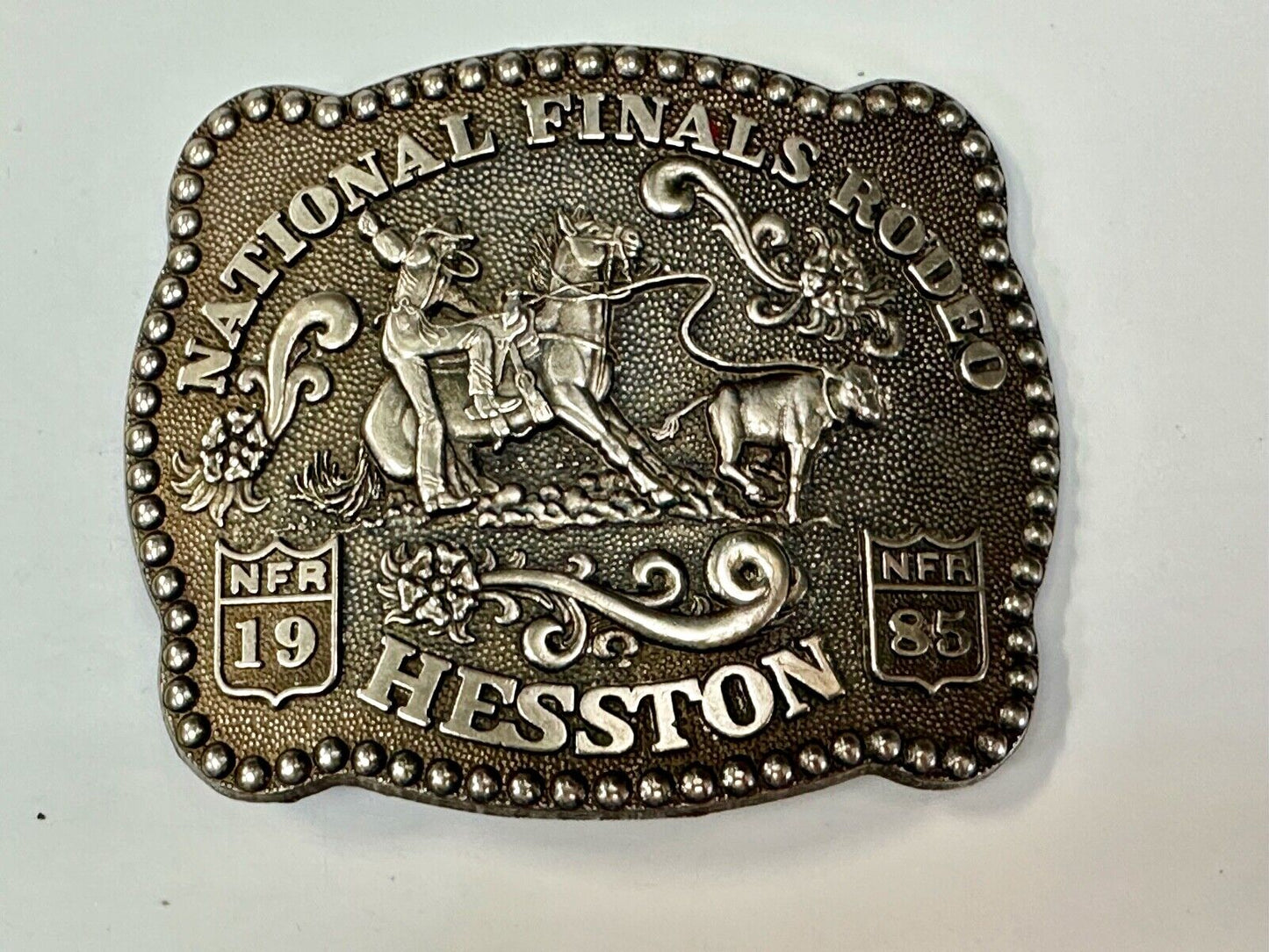 1985 Hesston National Finals Rodeo NFR Limited Edition Collectors Belt Buckle