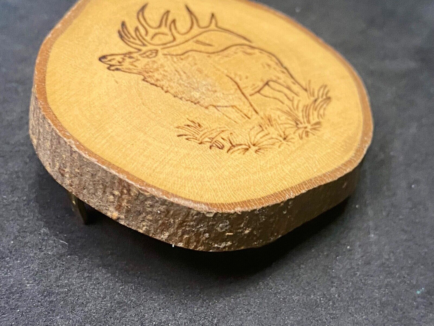 The Great Elk - Carving In Natural Wood Artisan Belt Buckle