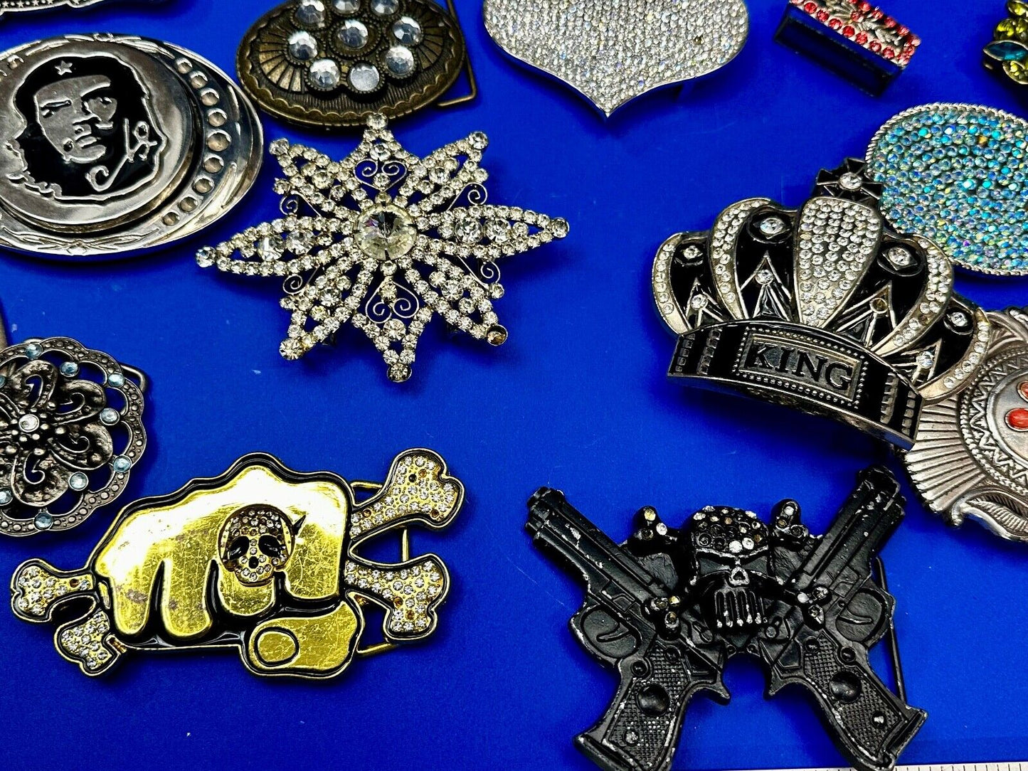 21 Bulk Lot Junk Drawer Grab Bag of REPAIR Belt Buckle - Missing Rhinestone's