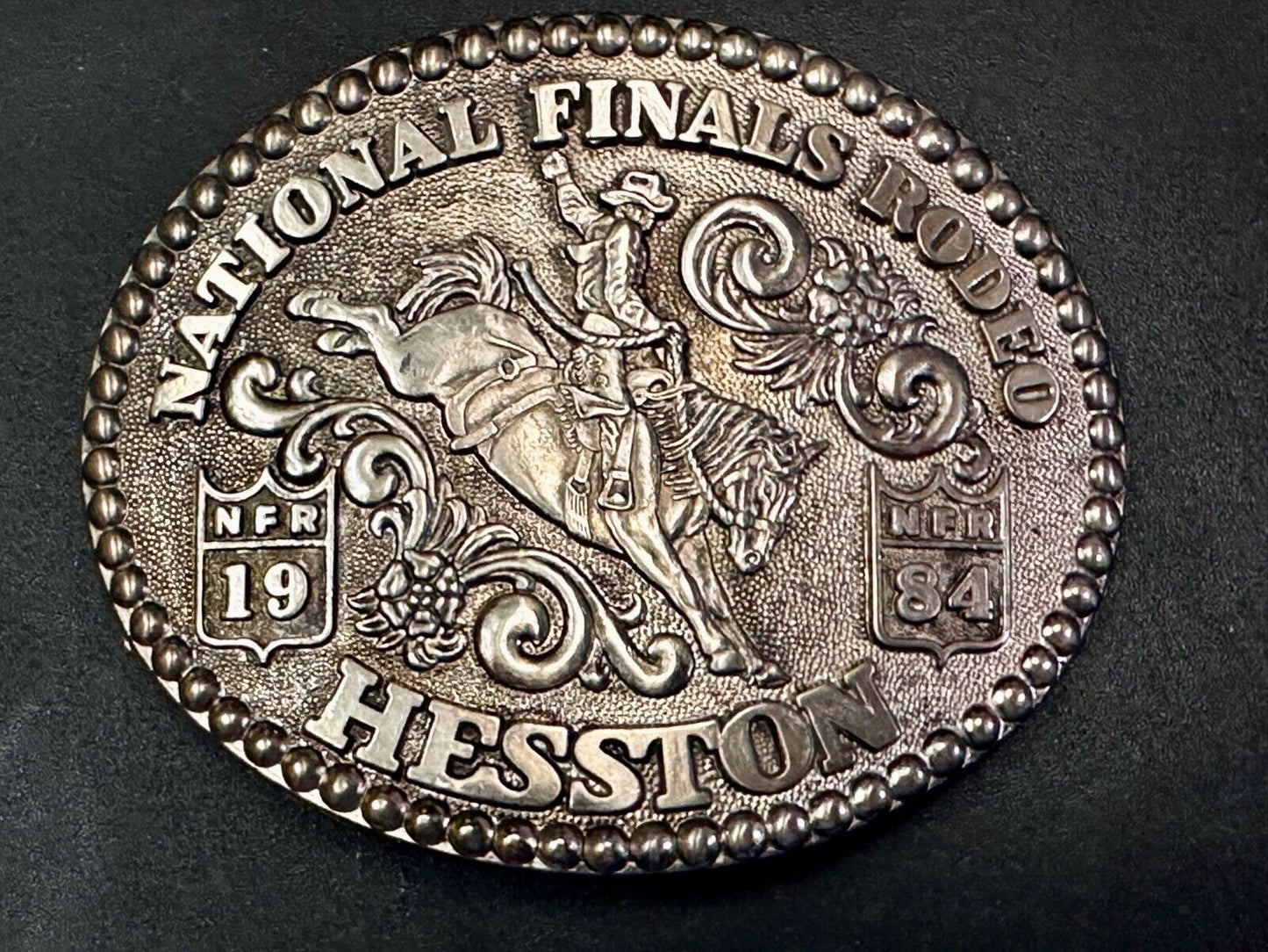 1984 Hesston NFR National Finals Rodeo Cowboys Western Belt Buckle