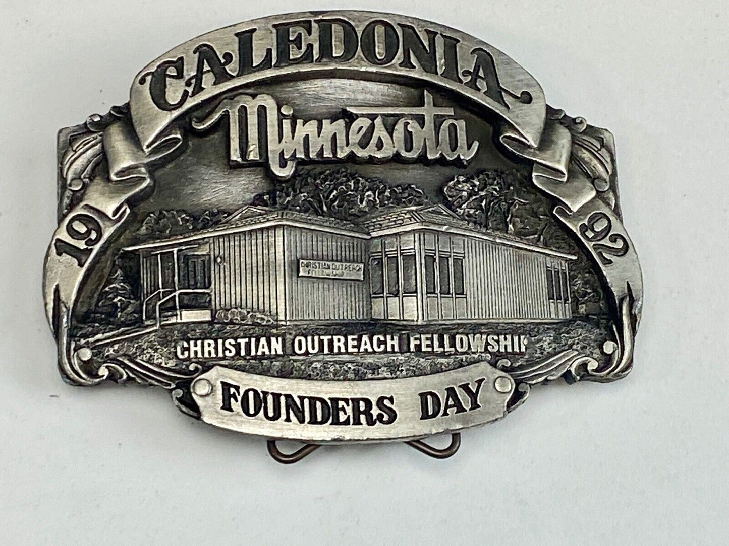 1992 - Founder’s Days Caledonia MN belt buckle Christian Outreach Fellowship