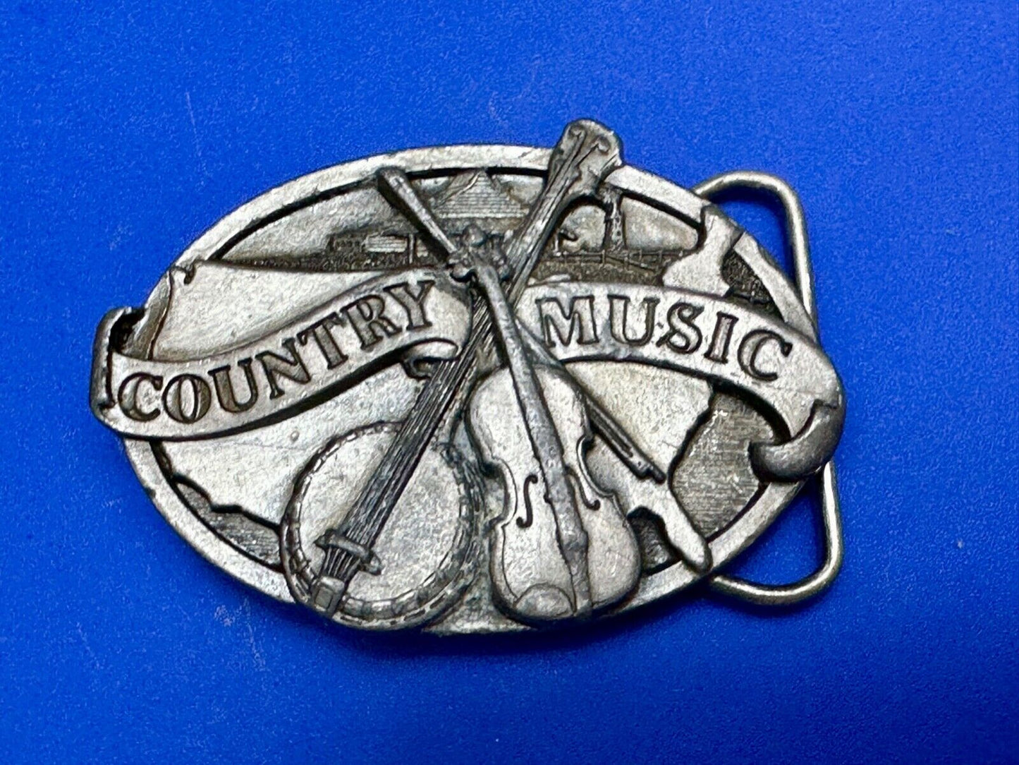 1984 Country Music - Guitar & Banjo pickers Vintage Siskiyou belt buckle E-29
