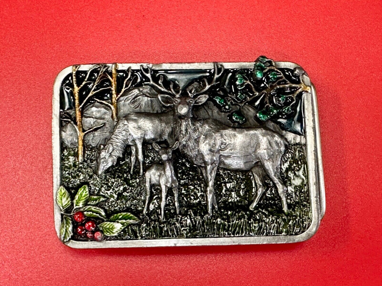 The Elk - Wapiti Native American Indian name vtg. L-10 Siskiyou 1982 belt buckle