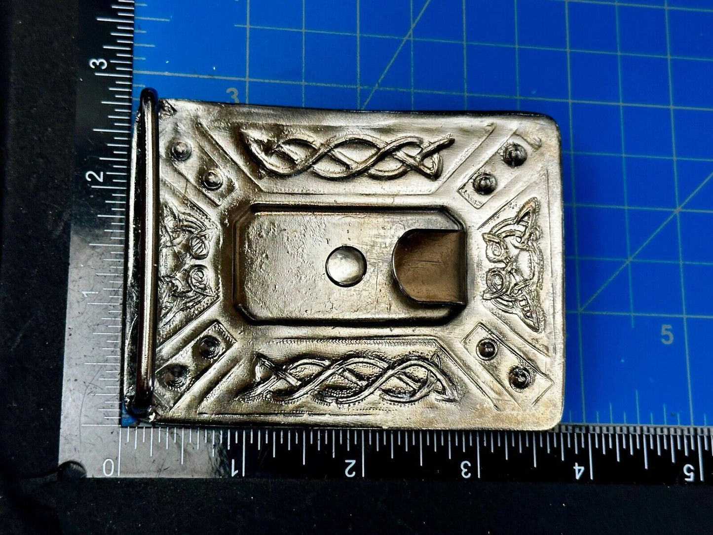 Bird? Eagle? Native American? Unknown Two Tone Rectangular Vintage Belt Buckle