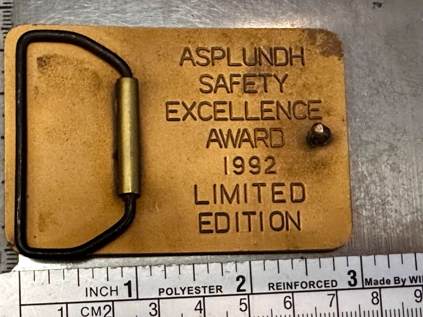Asplundh Safety Excellence Award 1992 Limited Edition Gold Color Belt Buckle