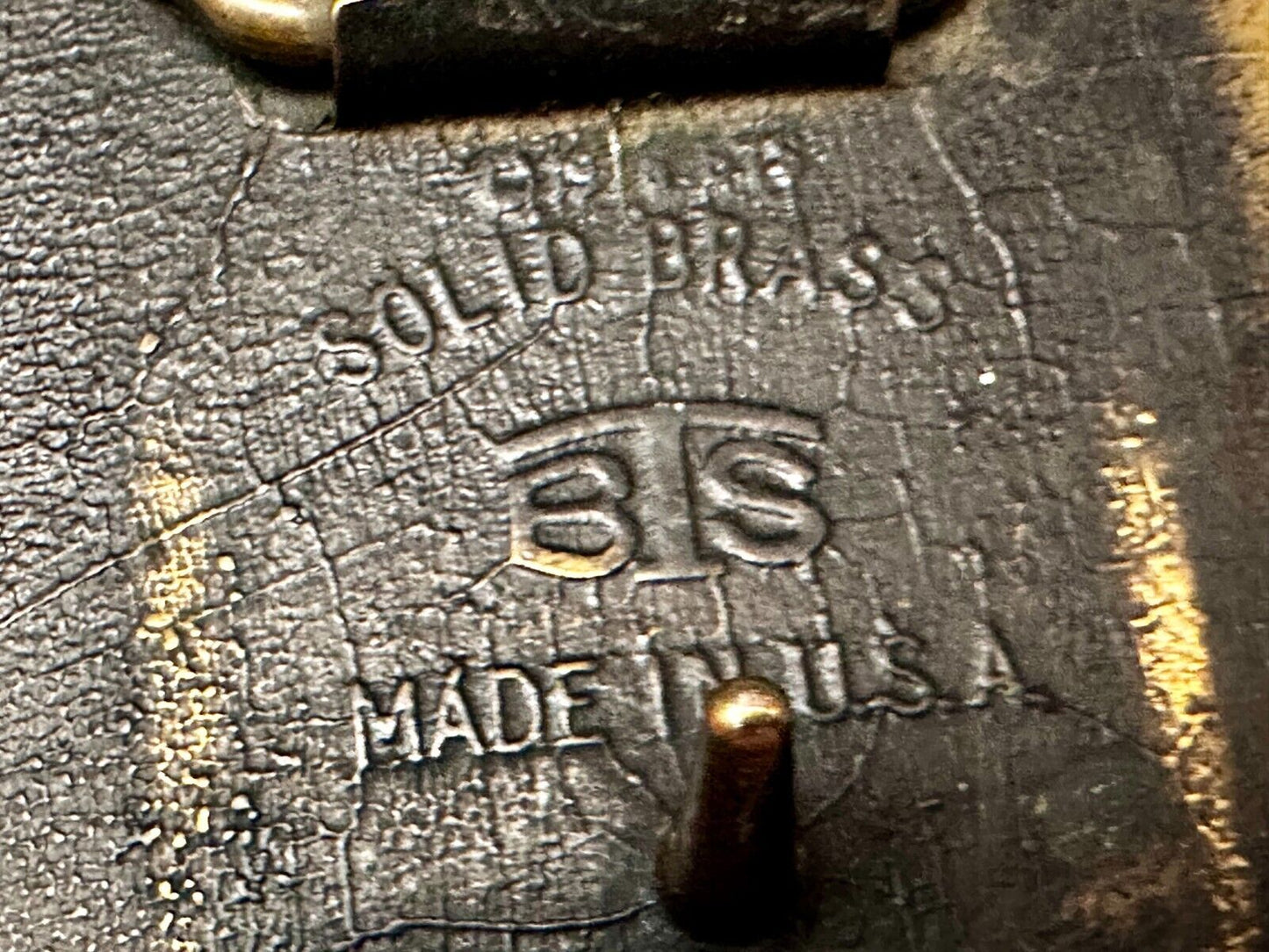 Vintage 1978 BTS Solid Brass Belt Buckle Deer Buck Running Wilderness Made USA