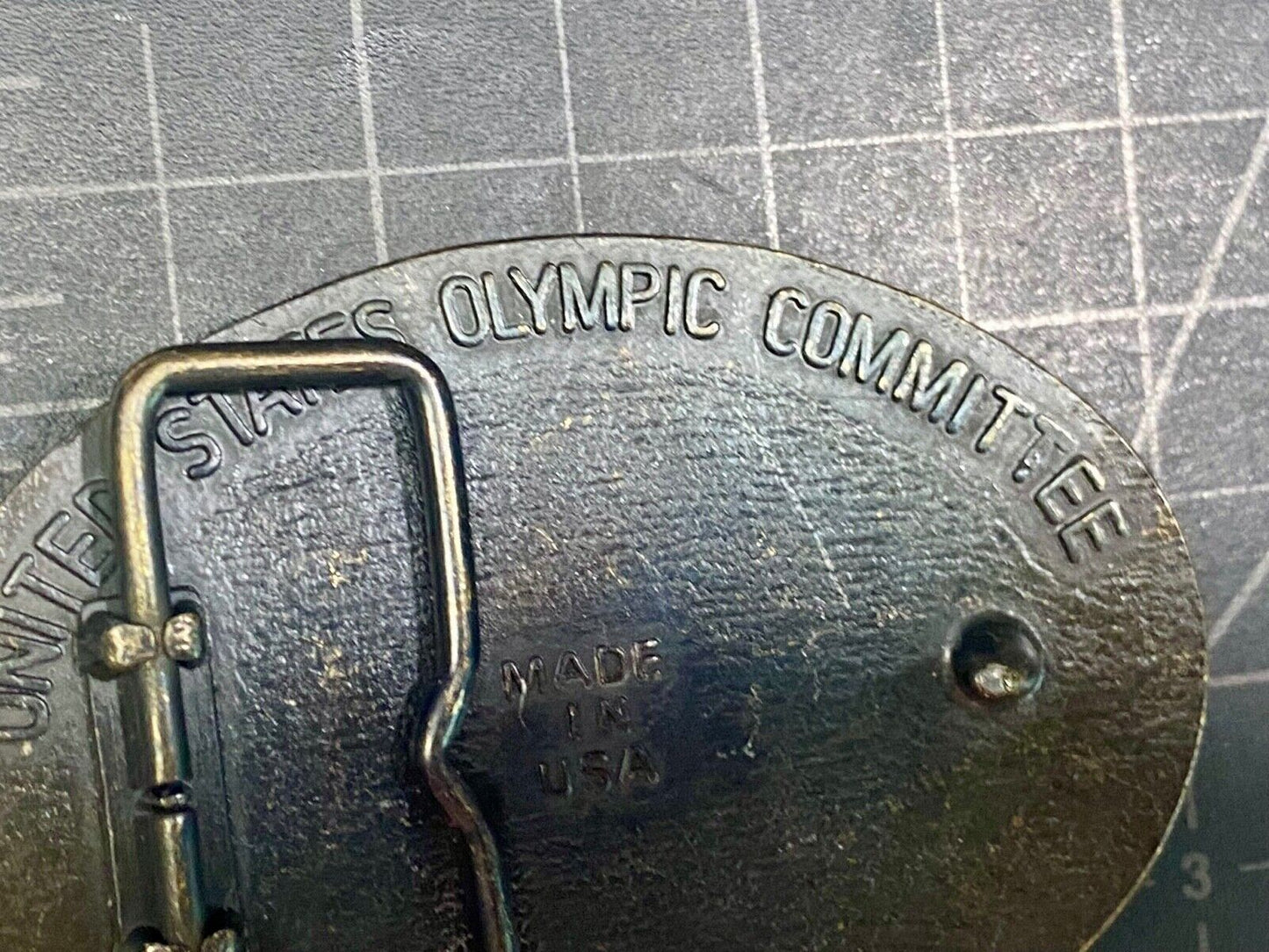 1984 Usa Olympics United States Olympic Committee Torch Logo La Ca Belt Buckle