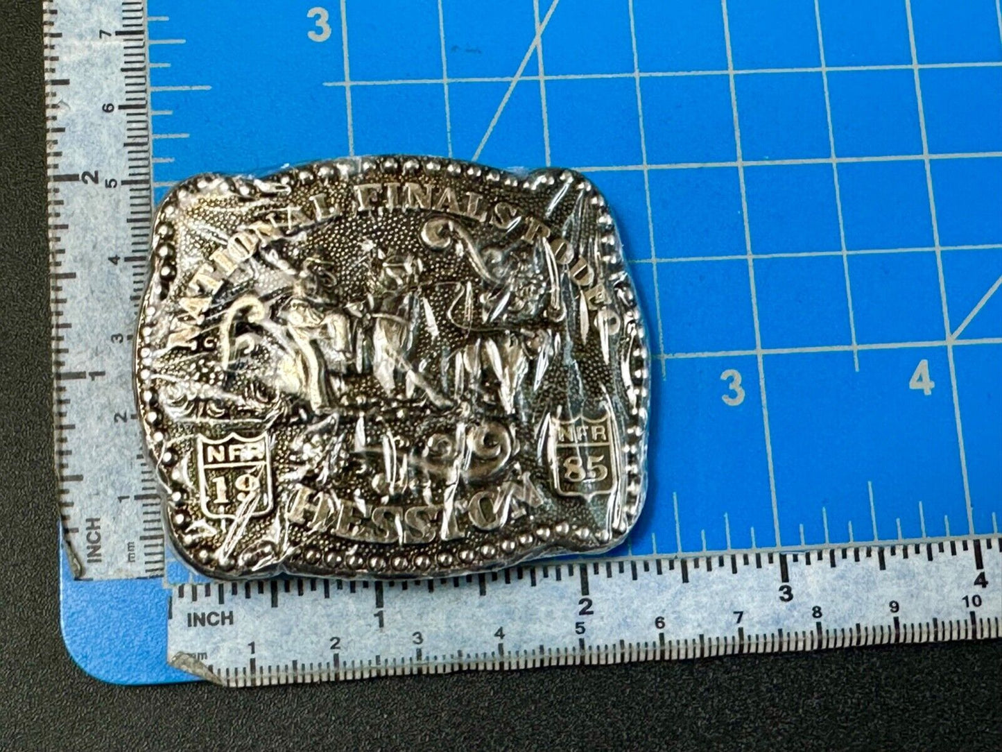 1985 Hesston Youth (small) NFR Belt Buckle in original shrink-wrap Third Eddn,