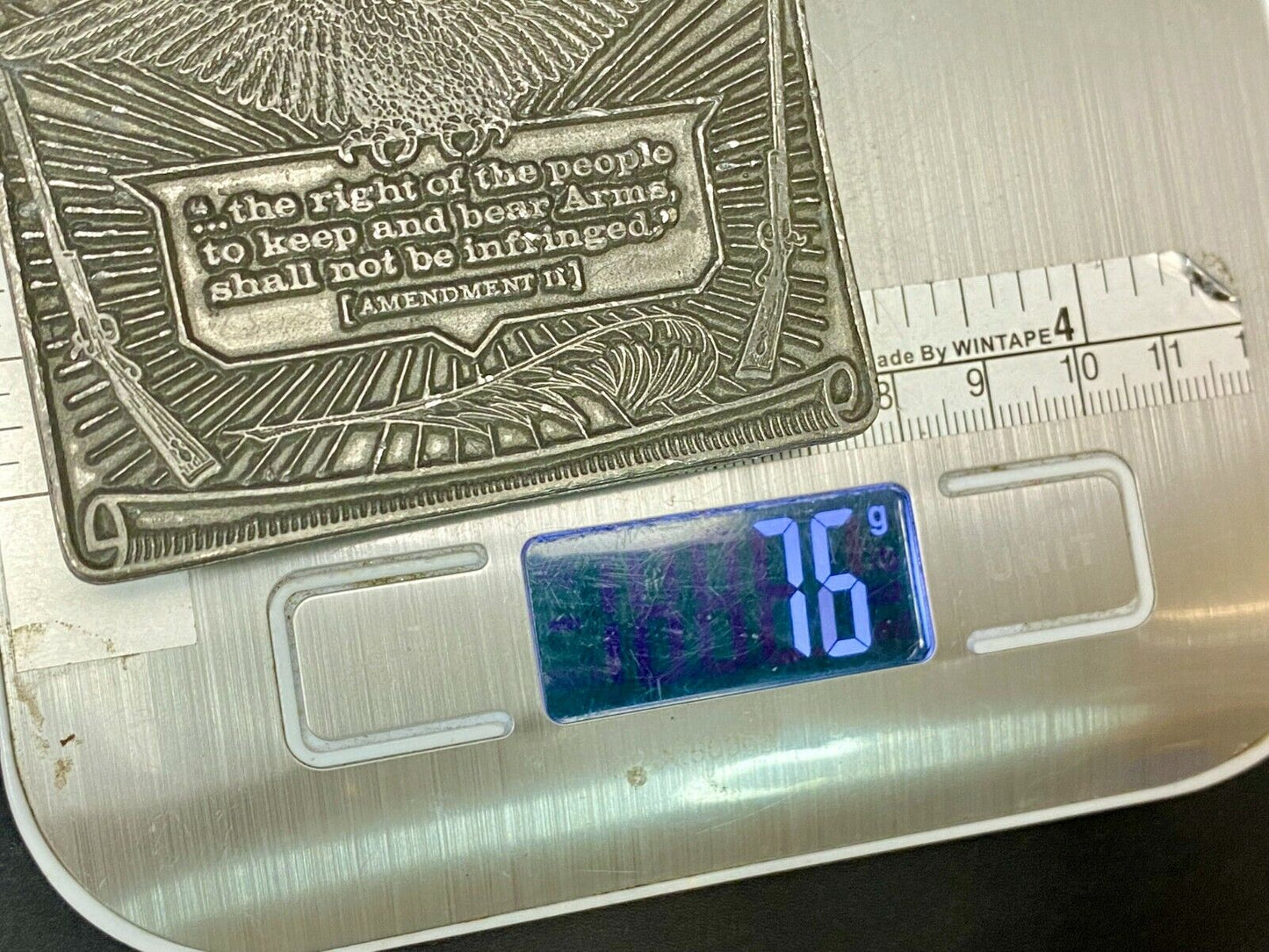 The Right To Keep And Bear Arms Shall Not Be Infringed 1976 Belt Buckle 11Th Gun