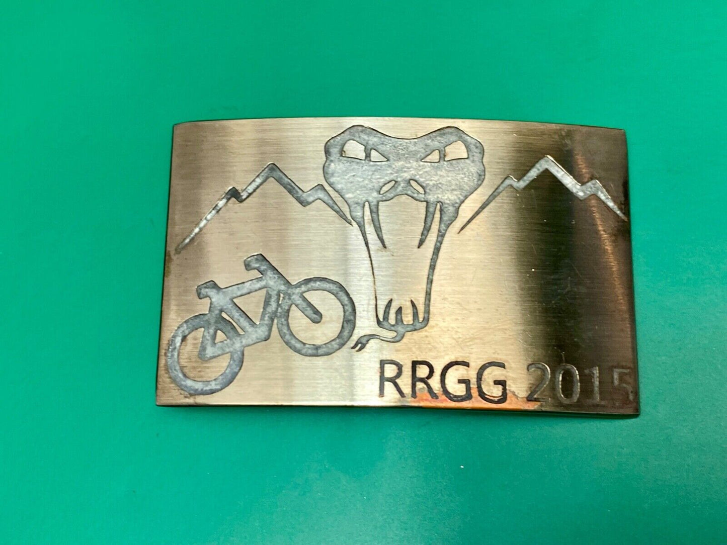 2015 RRGG Mountain Bike Belt Buckle Viper Logo Event Trail Ride Race BMX