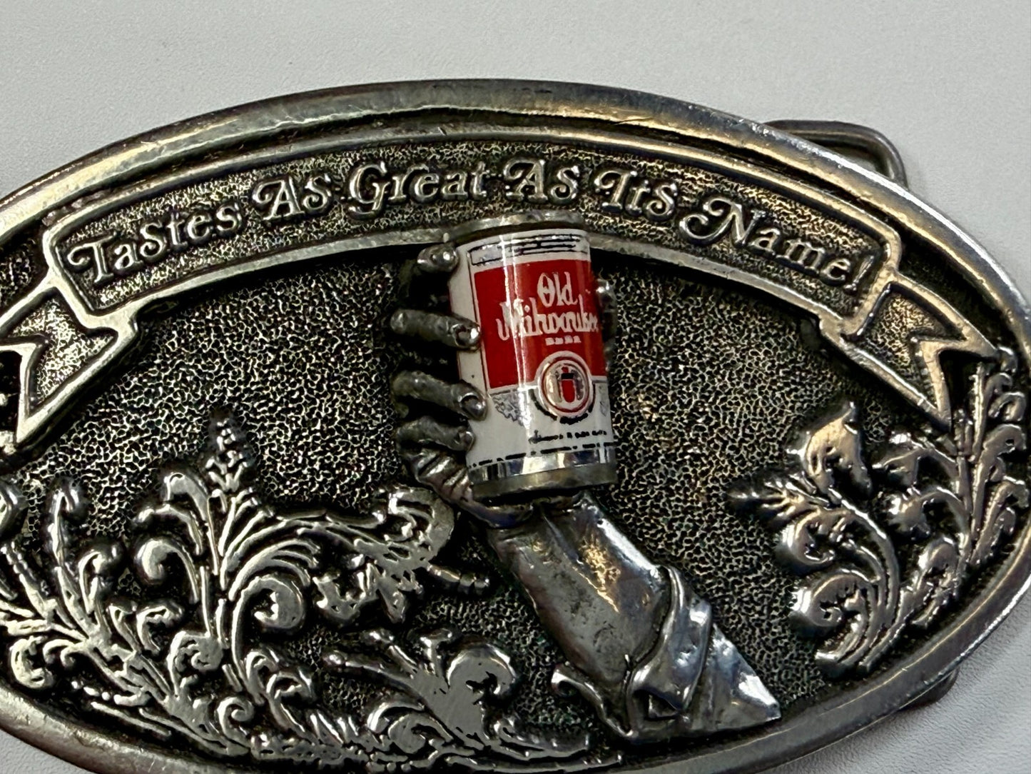 Taste as Great as Its Name Old Milwaukee Beer Promotional Belt Buckle by Adezy