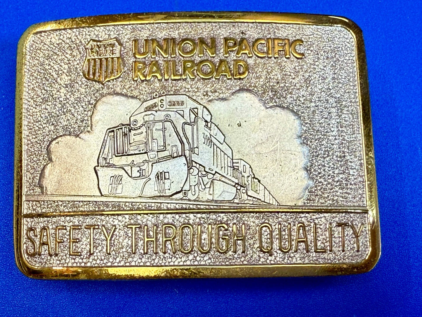 Union Pacific Railroad Safety Through Quality Award Belt Buckle by Stotts