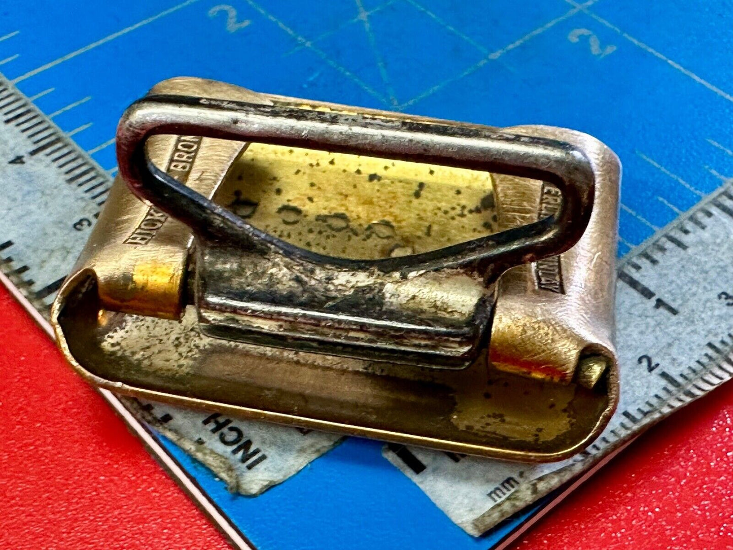 Vintage Hickok Bronze Initial Letter Monogram C Art Deco dress belt buckle