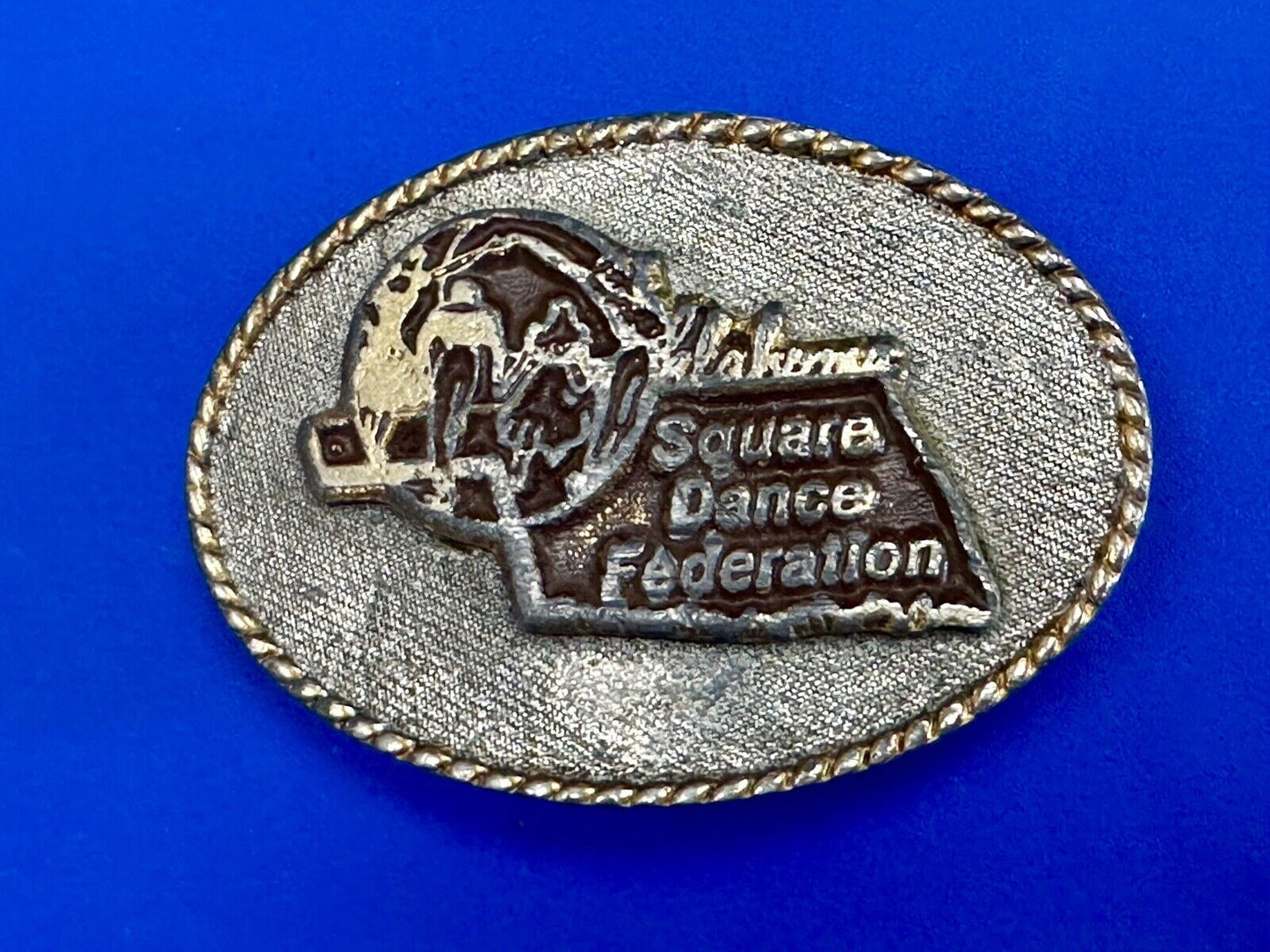 Vintage Alabama Square Dance federation belt buckle to restore