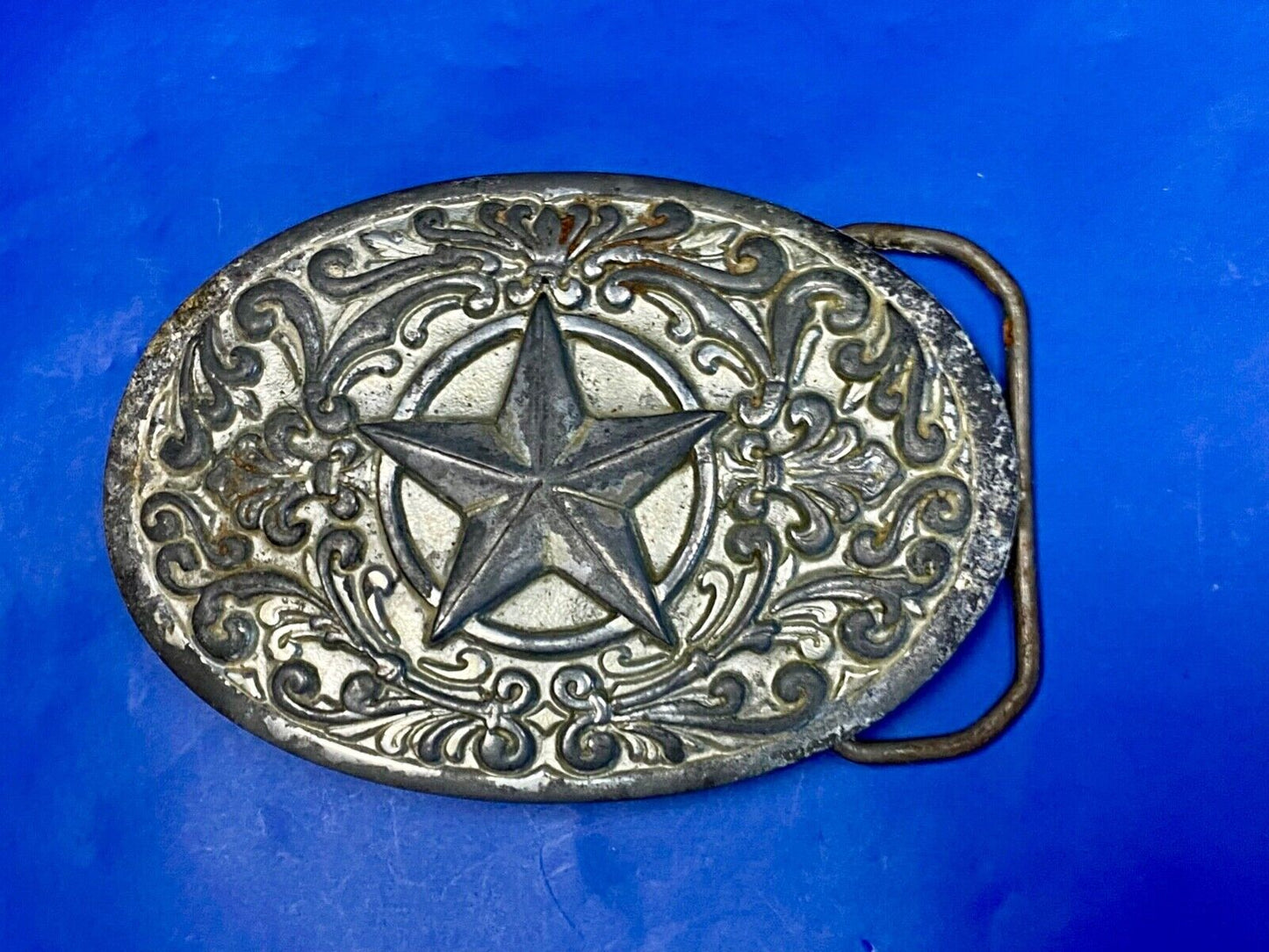 Vintage 1993 Western Star And Flower Swirl - Great American Belt Buckle Co
