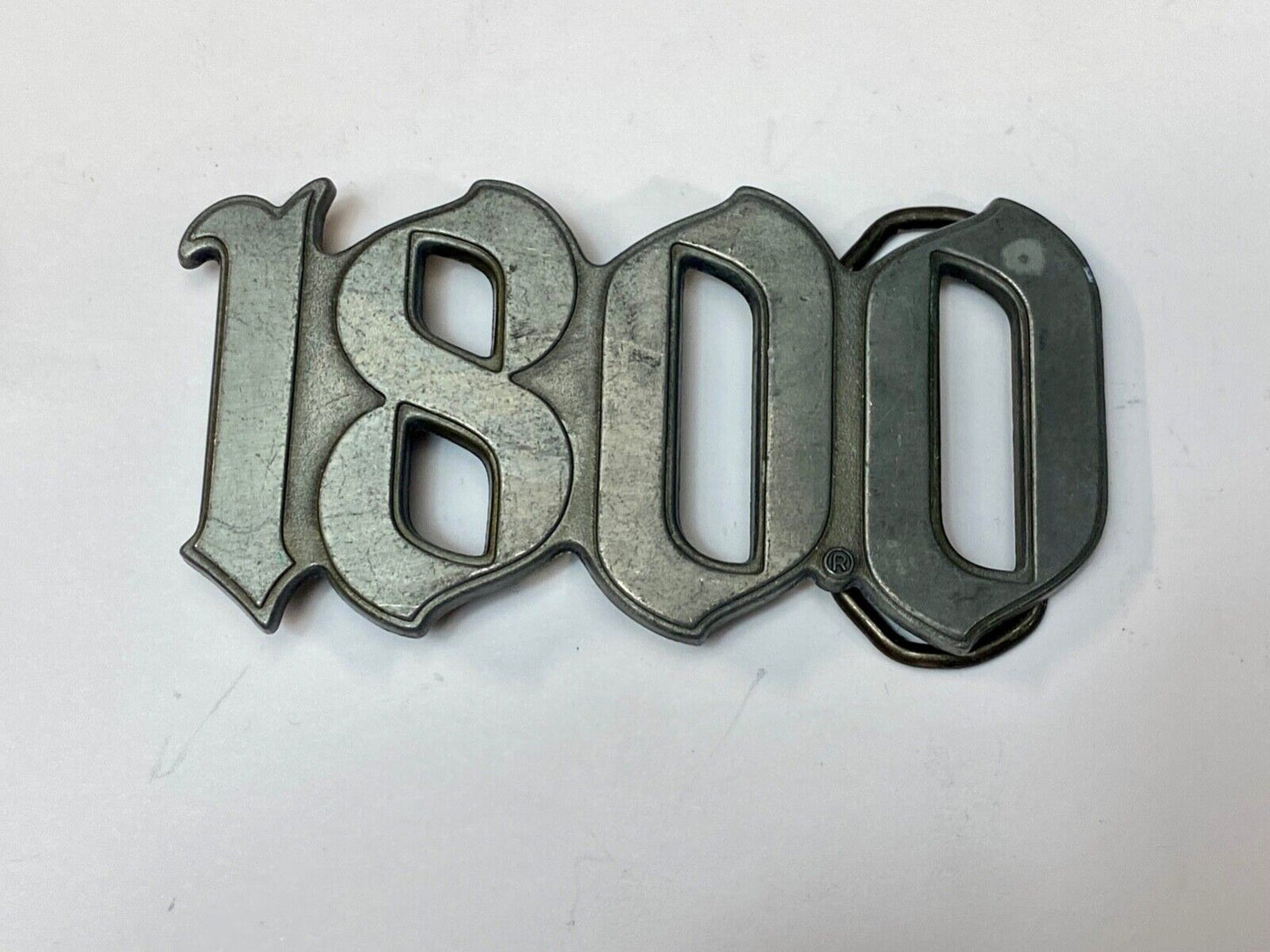 1990s Vintage 1800 Tequila Advertising block letter cut out Belt Buckle