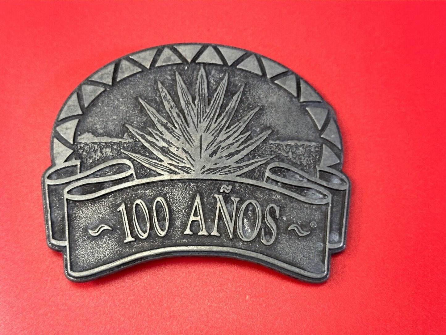 Tequila 100 Anos Tequila Brand Advertising Promo Vintage belt buckle
