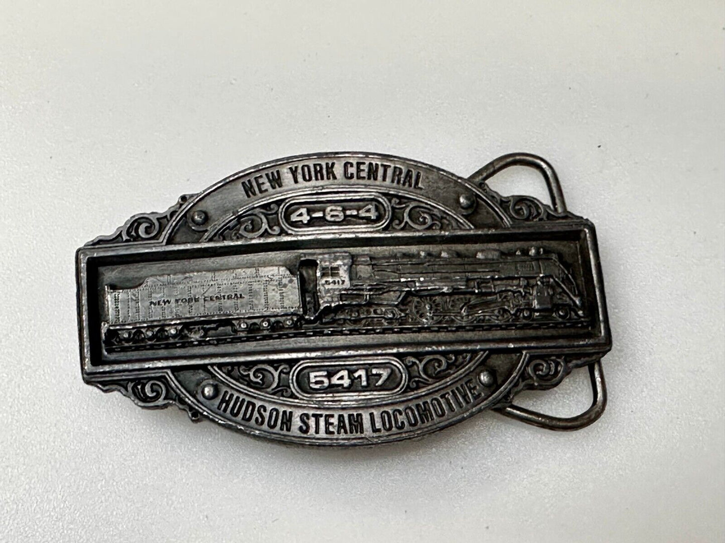 1985 New York Central Hudson Steam Locomotive belt buckle Bergamot Brass Works