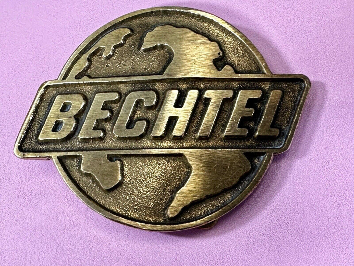 BECHTEL Engineering Construction Company Add Promo Dynabuckle Brass Belt Buckle