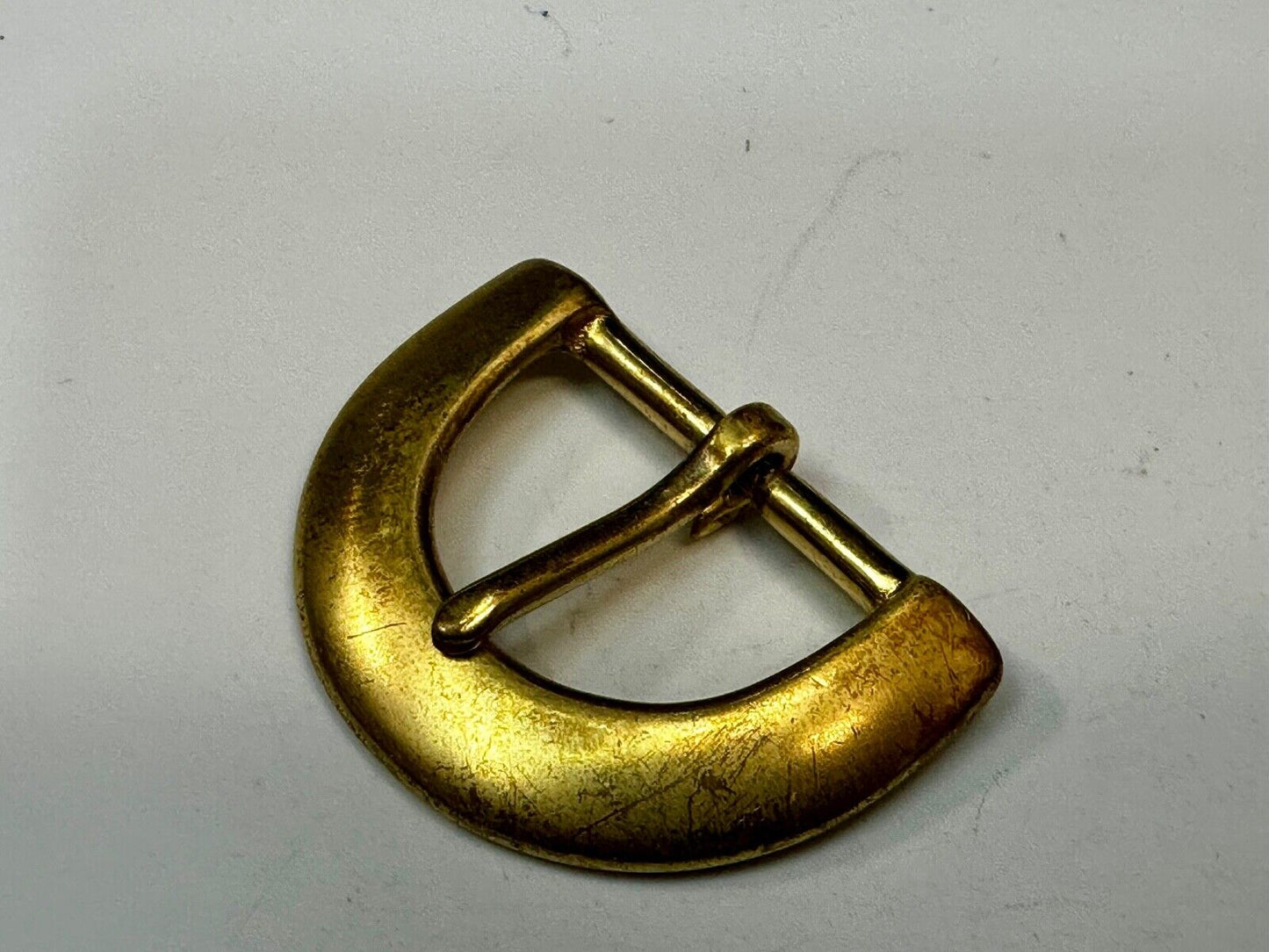Thick Solid Brass Half Oval Shaped Vintage Replacement Belt Buckle