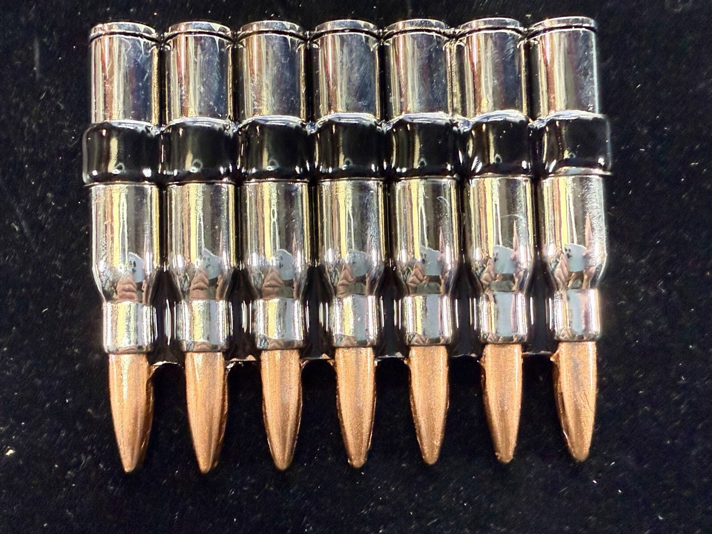 Ammo Bullets Clip MOS Figural Seven Shots Gun Collectors Heavy Large Belt Buckle