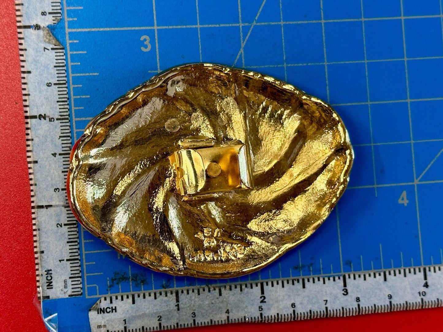Vintage Day Lor Designer Signed Sash belt buckle Retro Scarf Slide