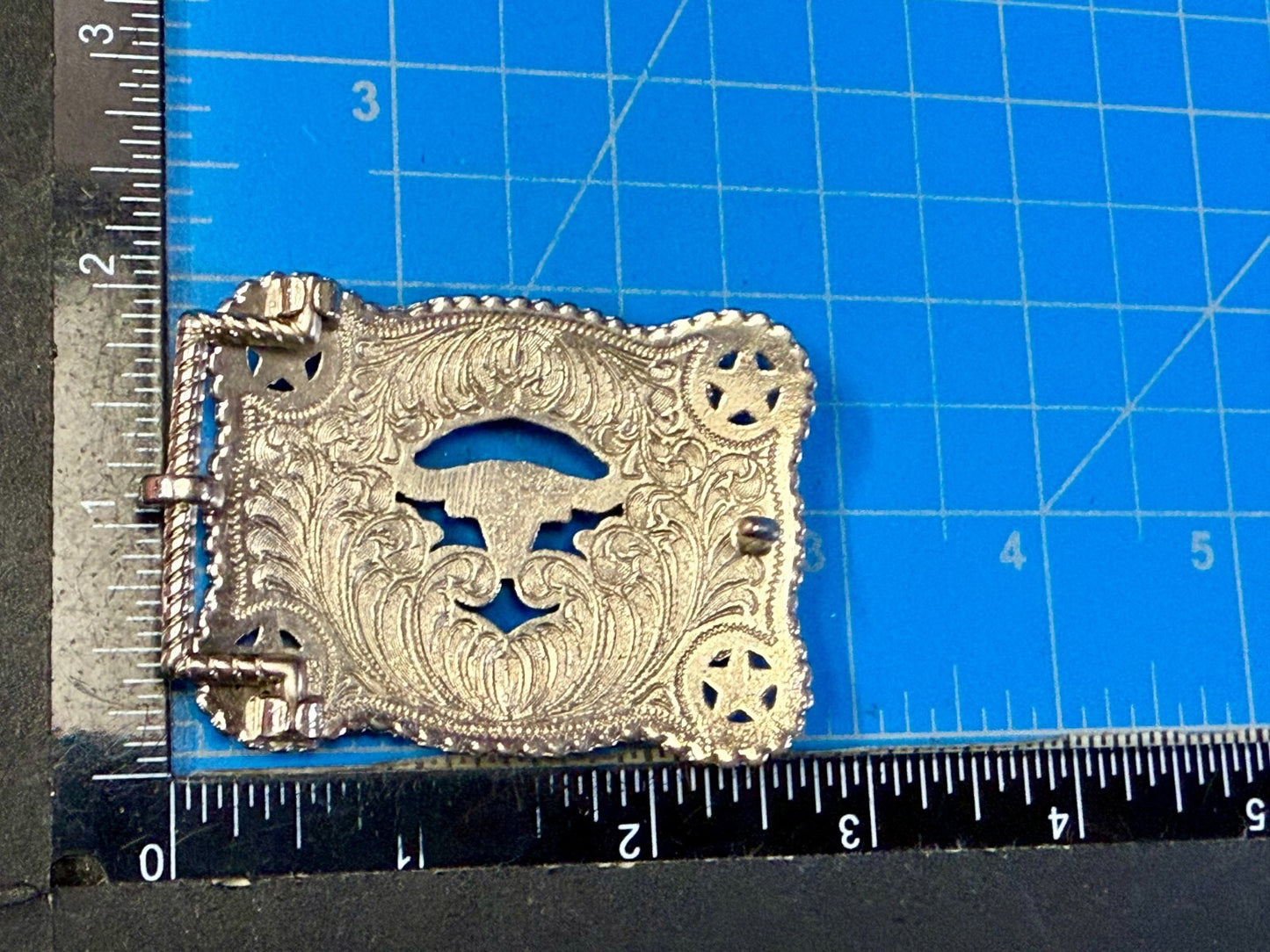 Texas Lonestar Longhorn Cow Bull Head Steer Silver Tone Cowgirls Belt Buckle