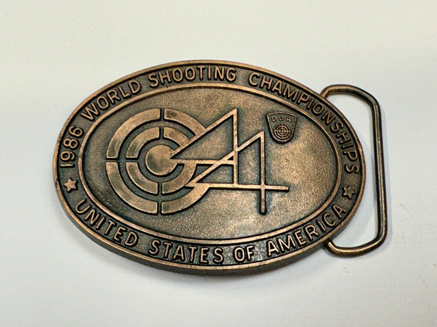 Vintage 1996 44 Wold Shooting Championships United States of America belt buckle