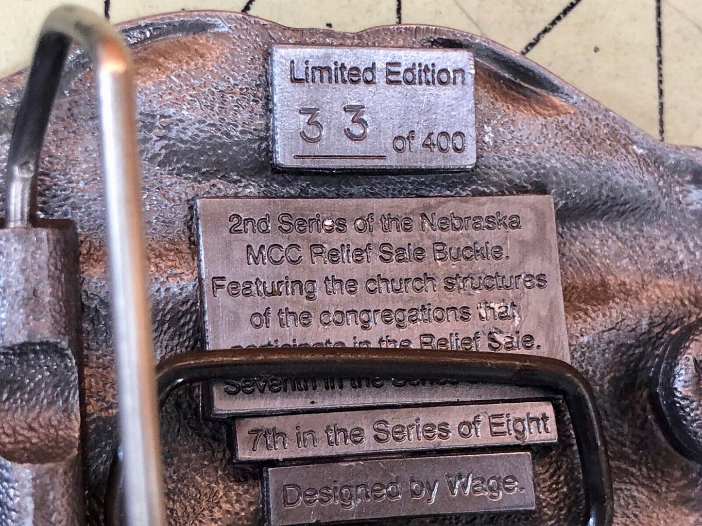 1998 Nebraska MCC Sale - Wood River Mennonite Church, Broken Bow, belt buckle